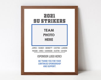 Custom Team Sponsor Gift, Thank You Team Sponsor, Any sport, Team Photo, Team Sponsor Printable, Baseball, Football, Soccer, Volleyball