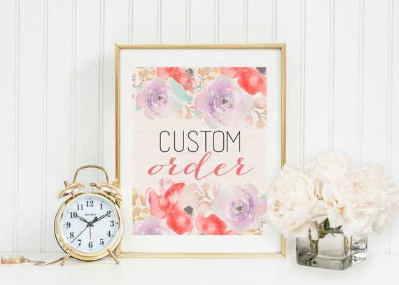 Custom Order Digital Wall Art Gray Frames