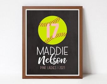 Custom Senior Softball Player Gift JPEG, Thank you Softball Printable, Softball Player Appreciation gift, Graduating Softball Player JPEG