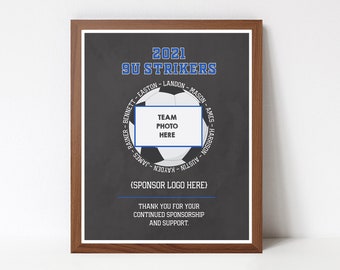 Custom Soccer Team Sponsor Gift, Team Sponsor, Soccer Team Photo, Soccer Team Sponsor Printable, Soccer Gift to Team Sponsor, Sport Sponsor