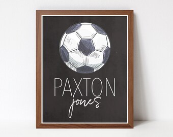 Custom Soccer Name Art JPEG, Soccer Player Printable, Soccer Player Appreciation gift, Graduating Soccer Senior Gift, Soccer Nursery Art