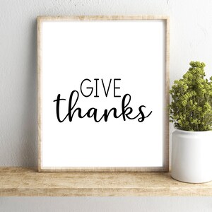 Give Thanks Wall Art Rustic Farmhouse Style Home Printables | Etsy