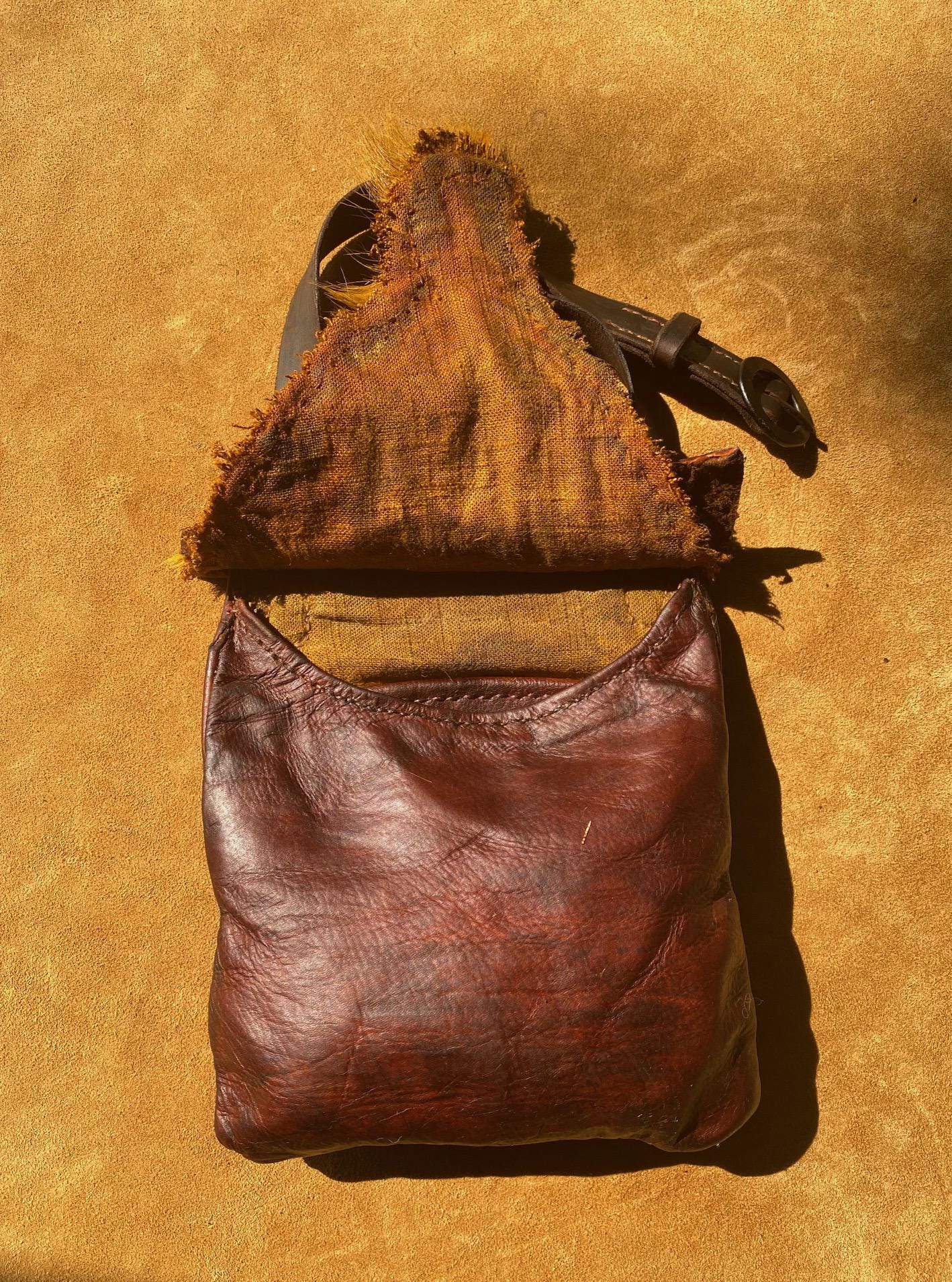 Oil Tan Deer Hide Pouch (225) With Bark Tanned Flap - Etsy