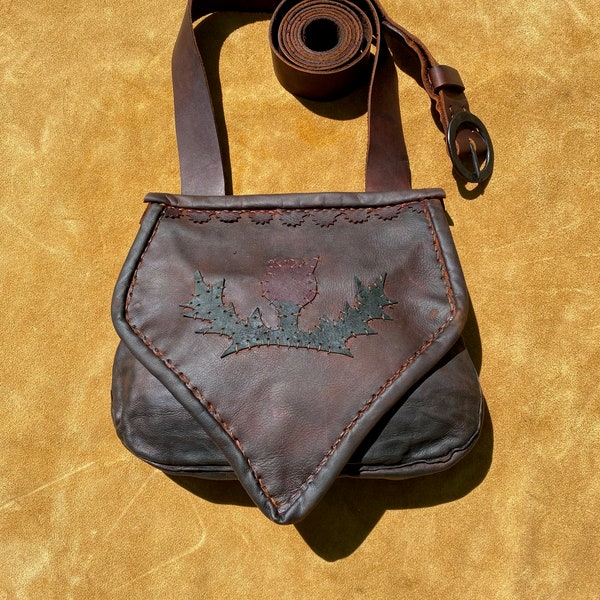 Handsewn Leather with Thistle Flap