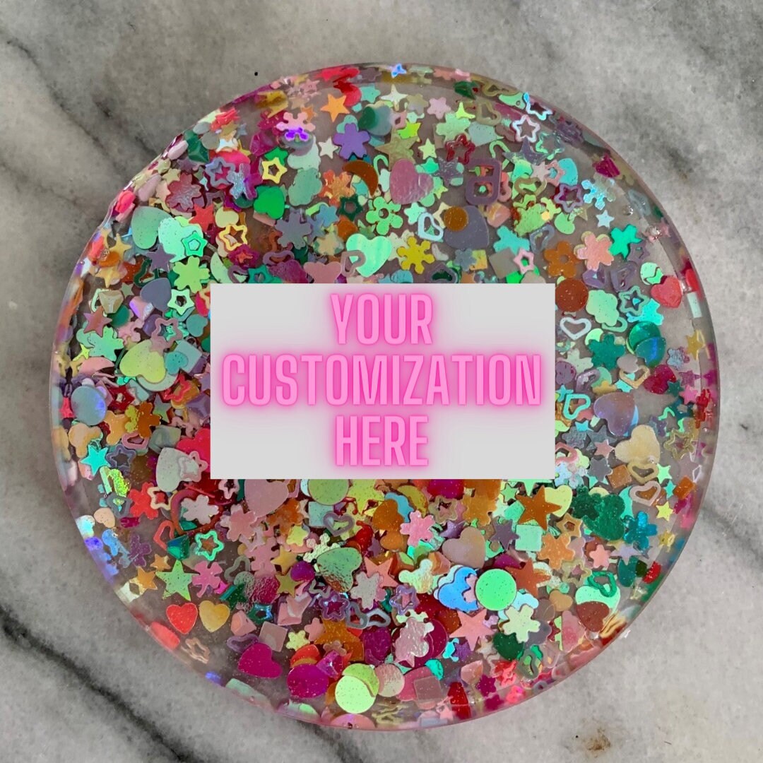 Custom colour and glitter custom resin coasters