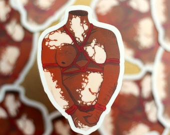 Harnas / Vinyl Sticker / Shibari / Touw Konijn / BDSM / Kinky / Bondage / Tied Up / Erotica / Sexy / 18 + / Valentijnsdag Cadeau