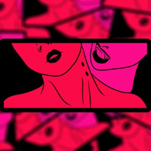 Pegatina de vinilo de Hambre / Vampiro lésbico / Sáfica, Queer, Gay / LGBTQ, Queer / Calcomanía para botella de agua / Gótica / Chicas Monstruo / WLW