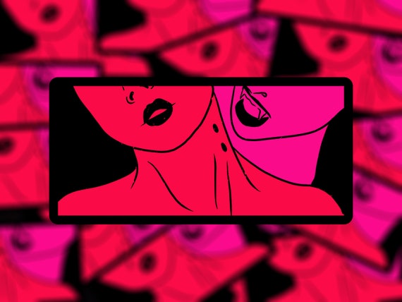 Hunger / Lesbian Vampire Vinyl Sticker / Sapphic Queer Gay / LGBTQ Queer / Waterbottle Decal / Gothic / Monster Girls / WLW