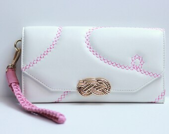 Gebonden Clutch Portemonnee Wit & Roze / Shibari / Bondage / BDSM / Rope Bunny / Kinky / 18+ / Valentijnsdag Cadeau