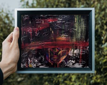 Kijken / Mental Health Awareness Print / Fine Art Print / 5 x 7 / 8.5 x 11 / Wall Decor / Mental Health / Dark Art / Gothic / Disability