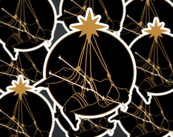 Hanging Stars / Taurus / Vinyl Sticker / Shibari / Bondage / sterrenbeeld / Heks / BDSM / Ophanging / Dierenriem / Waterdicht / Laptop