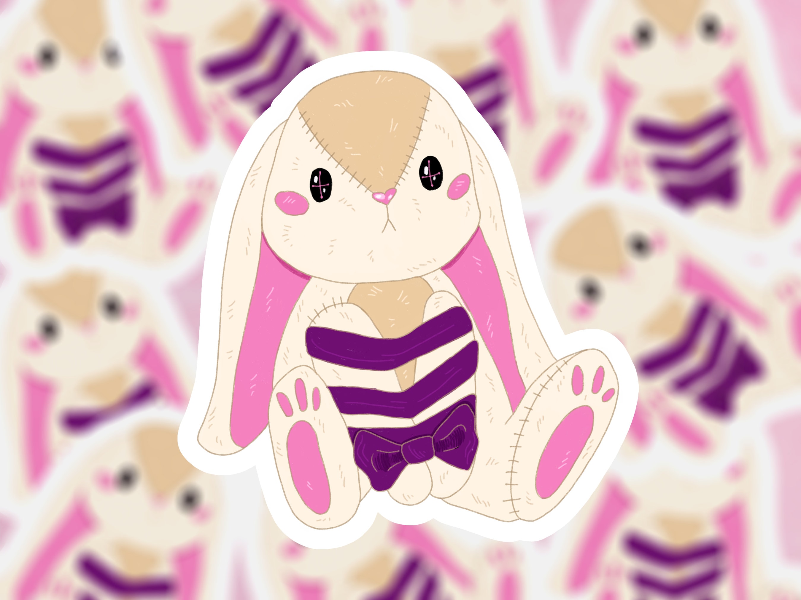 Rope Bunny Plushie / Vinyl Sticker / Shibari / Kawaii / BDSM / Kinky