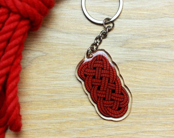 Bound Keychain Charm / Acrylic Keychain / Shibari Knot Rope / Sub Dom / 18+ / Kink Gift