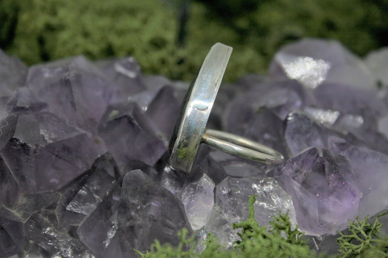 Handmade Sterling 925 Silver Teardrop Labradorite Statement Ring Hallmarked
