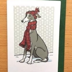 Whippet Christmas card