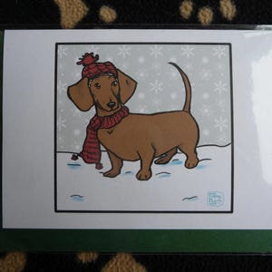 Weihnachtskarte mit Kurzhaardackel