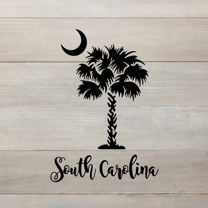 Sc Palmetto Tree Decal South Carolina Palmetto Tree Decal Etsy