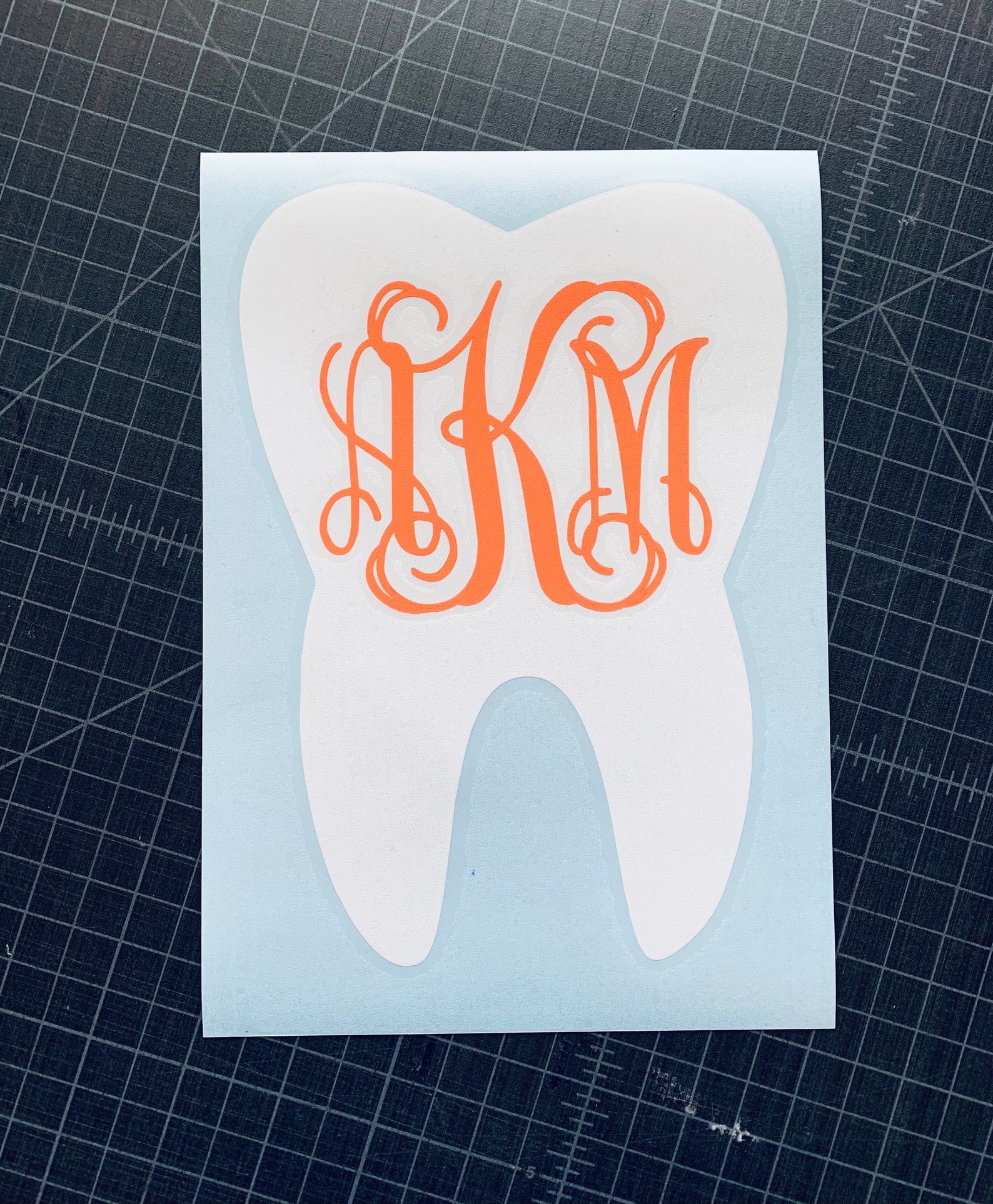 Tooth Decal Monogram Tooth Dentist Cleaning Ortho Decal Etsy