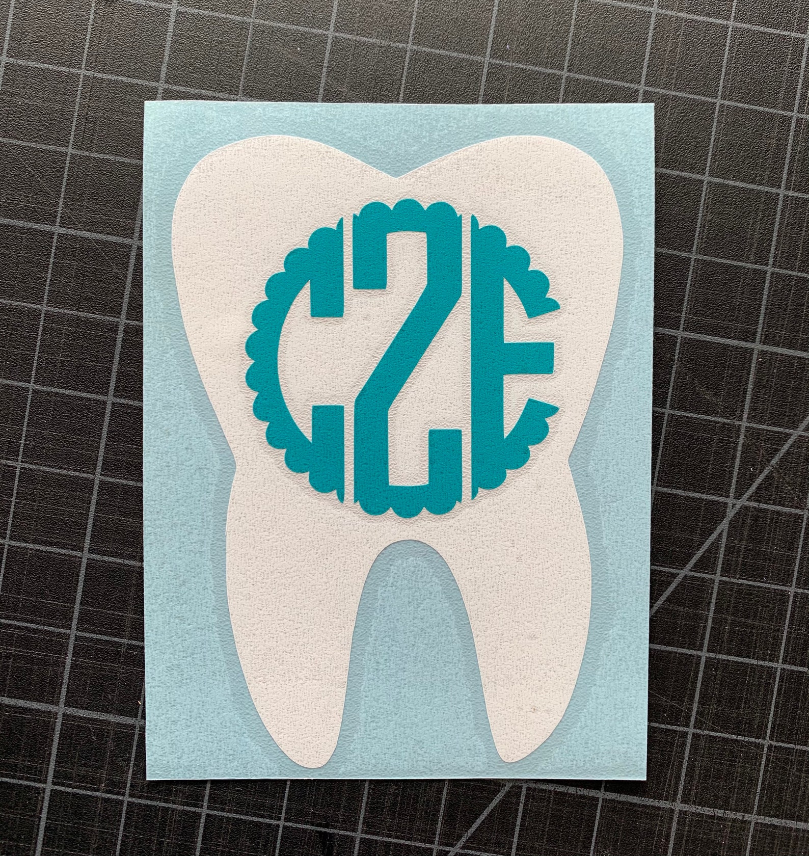 Tooth Decal Monogram Tooth Dentist Cleaning Ortho Decal Etsy