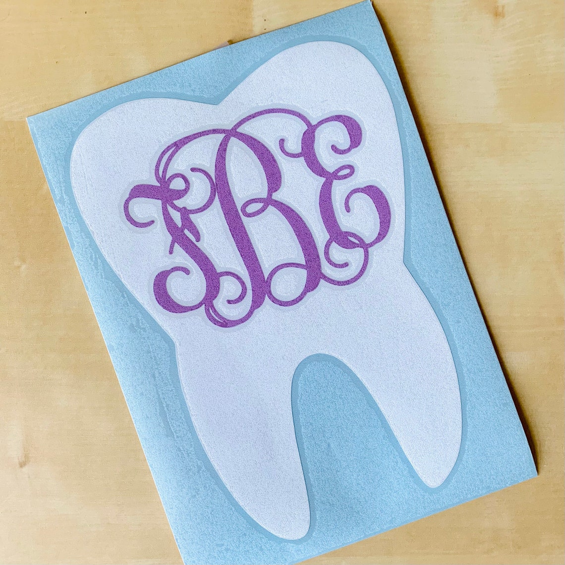 Tooth Decal Monogram Tooth Dentist Cleaning Ortho Decal Etsy
