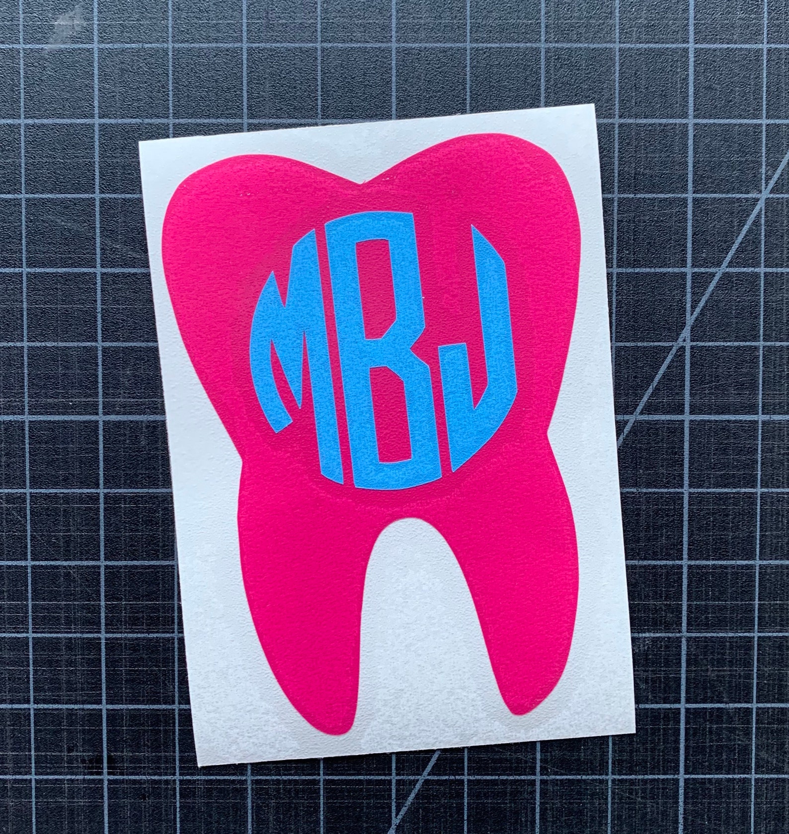Tooth Decal Monogram Tooth Dentist Cleaning Ortho Decal Etsy