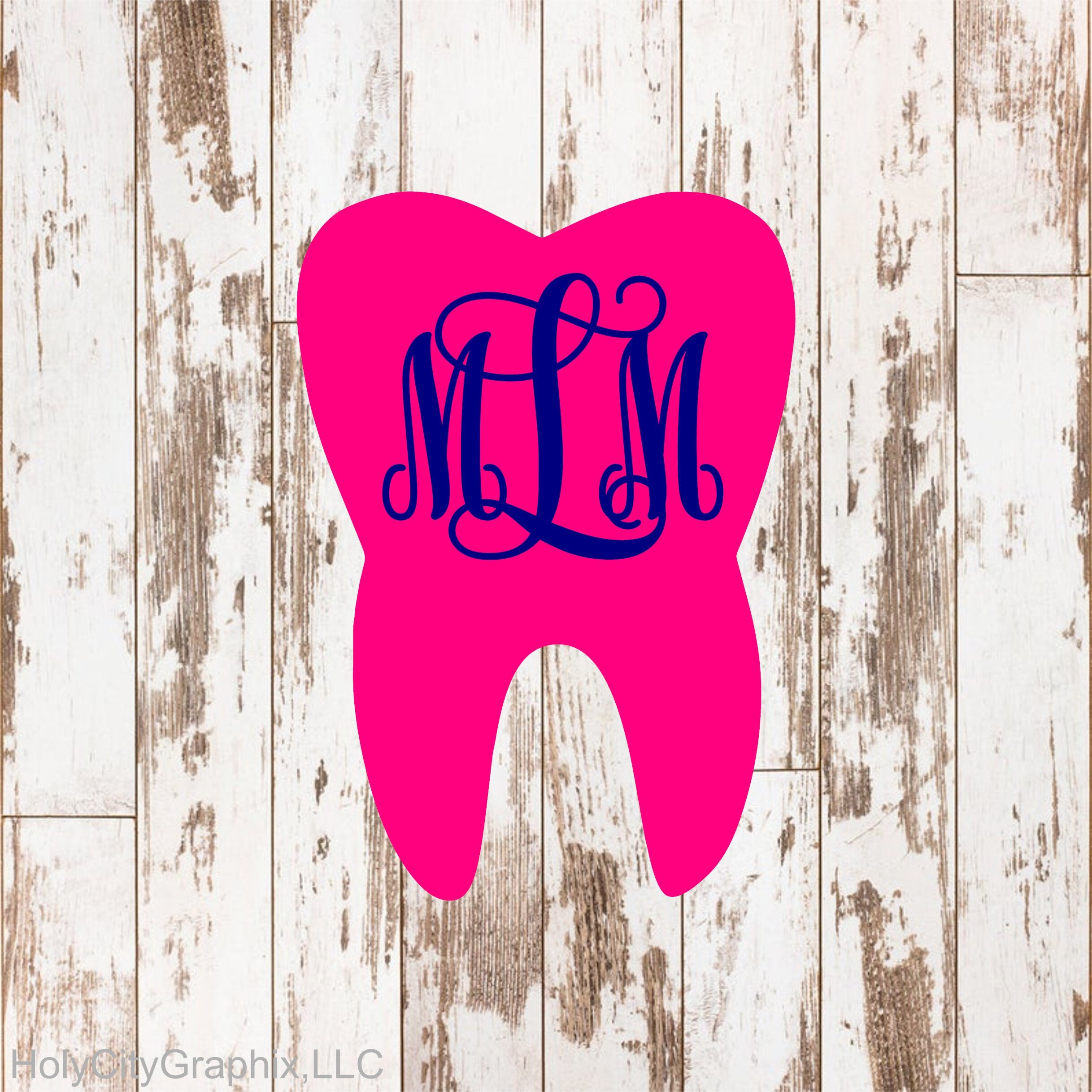Tooth Decal Monogram Tooth Dentist Cleaning Ortho Decal Etsy