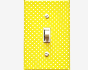 Yellow decorative light switch plate cover Girls bedroom gen-z yellow kitchen bathroom office decor
