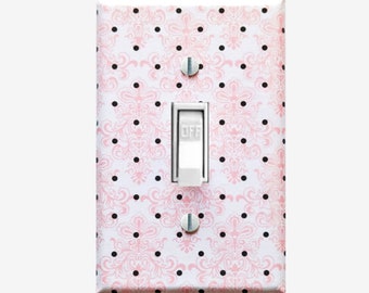 Girls light switch cover Pink nursery Tween bedroom Teen decor