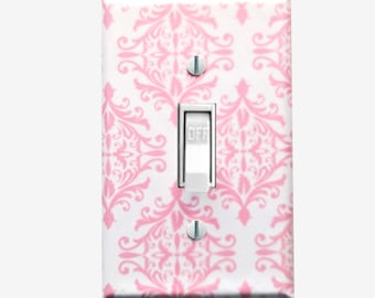 Motif light switch cover Pink bedroom Girls nursery decor