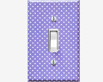 Polka Dot light switch cover for purple bedroom Baby girl nursery decor