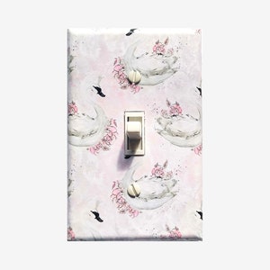 Swan Princess light switch cover nursery decor switch plate for girls bedroom