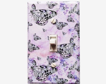 Purple butterfly light switch cover girl bedroom decor butterflies