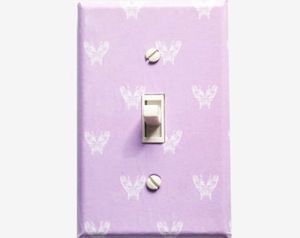 Butterfly light switch cover Purple nursery Girls bedroom wall decor