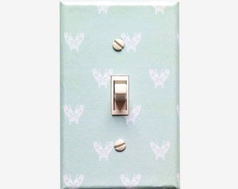 Butterfly switch plate - Butterfly wall decor -  Mint nursery decor - Mint room decor - Girls bedroom decor