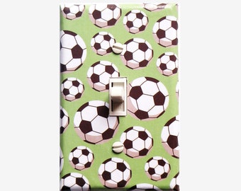 Soccer ball light switch cover boys bedroom Sports theme room decor