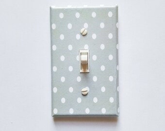 Choose colors - Medium dots light switch cover - Polka dot home decor - Minimalist home decor - Modern nursery decor - Light switch plate