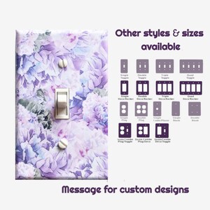 Purple Watercolor Floral Light Switch Cover: Nursery & Bedroom Decor