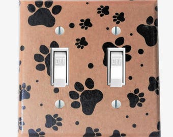 Paw Print light switch cover Pet shop business decor Dog groomer Animal shelter Veterinarian Dog walker Breeder gift