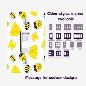 Bees &and Bows Hives and Honey light switch cover Bee nursery decor Bee lovers gift