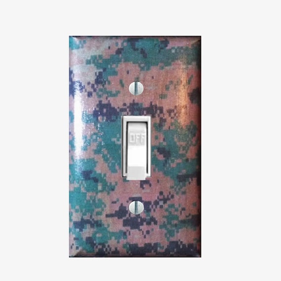 Military Light Switch Cover Usmc Wall Decor Gifts For Marines Camo Bedroom Decor Patriotic Home Decor