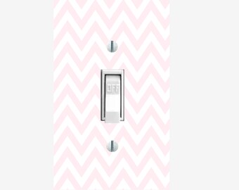 Pink chevron light switch cover / Girls Bedroom decor / Baby girl nursery