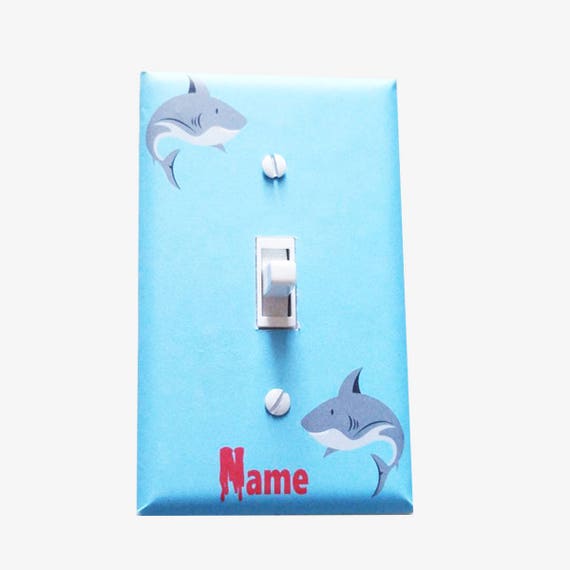 Kids Bathroom Shark Light Switch Cover Boys Bedroom Decor Shark Week