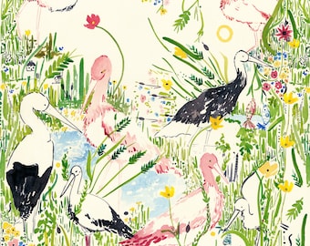 11 x 14  Mischievous Storks Archival Giclee Print