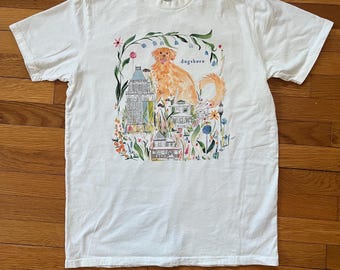 Dogsboro T-Shirt, Eco-friendly 100% North Carolina Cotton T-shirt, Dog, wildflowers, historic houses