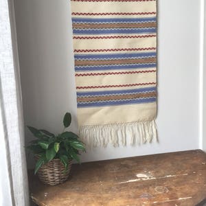 Large/Swedish/folk art/kilim/woven/rug/hand loomed/wall hanging/traditional/boho