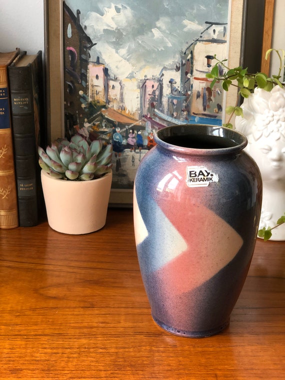 80s Bay West German Pottery Vase Fat Lava Seires 65017 - Etsy