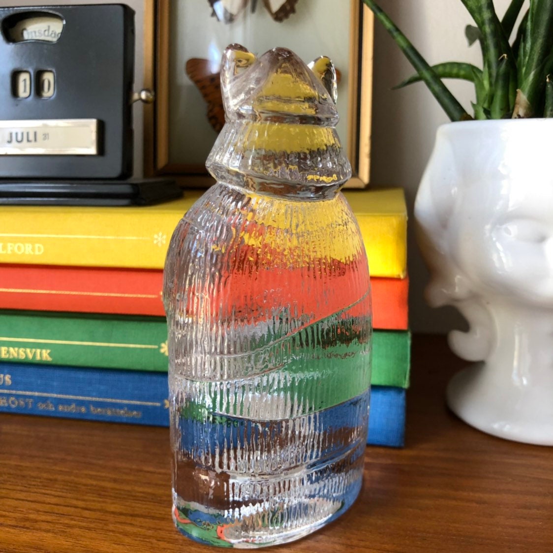 Swedish glass Viking figurine lindshammar glassworks