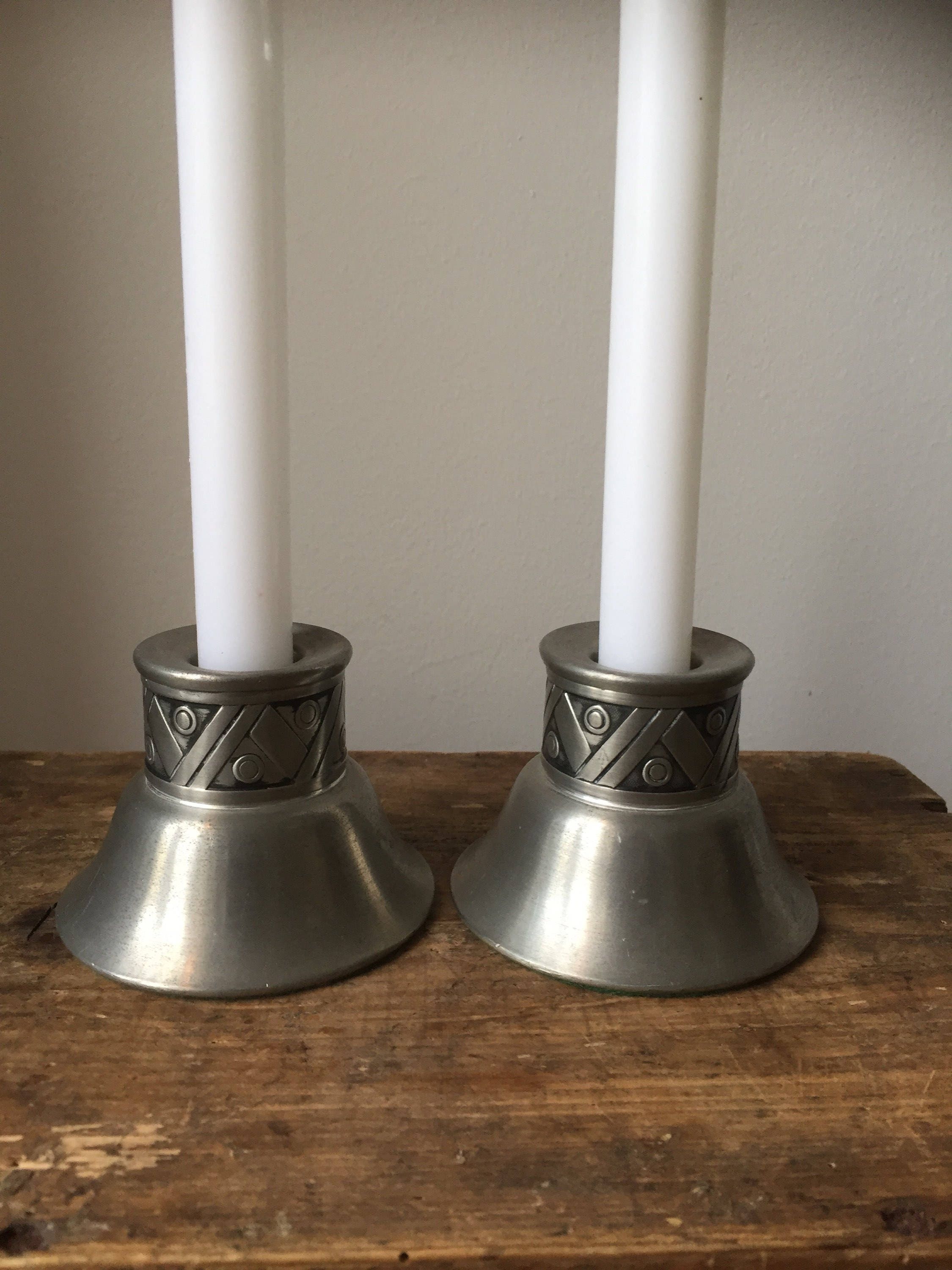 Norwegian nordic candle holders pewter 1960s traditional Norwegian hagness 35 Scandinavian folk