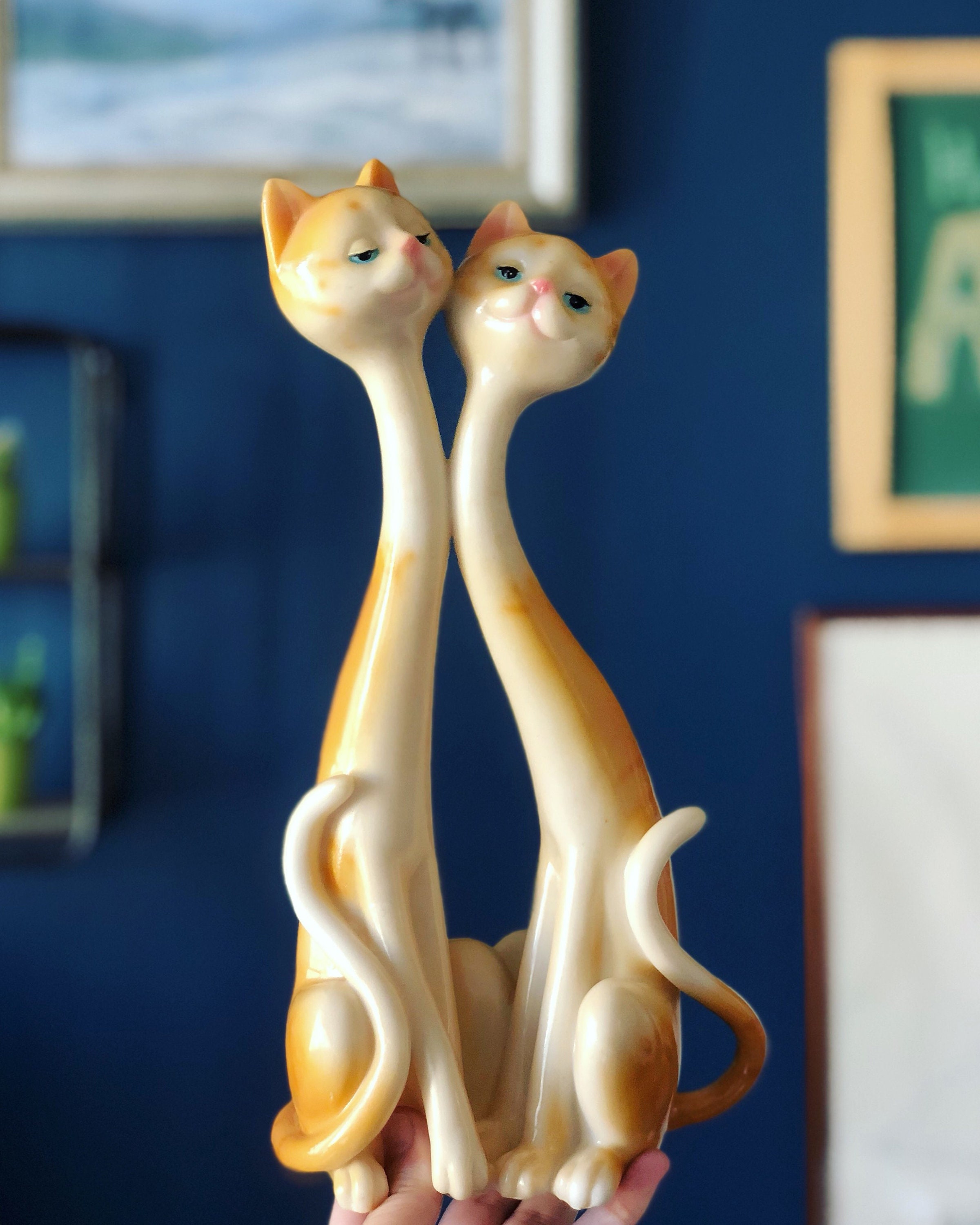 Lampe en céramique chat - Vintage - Brocante en ligne