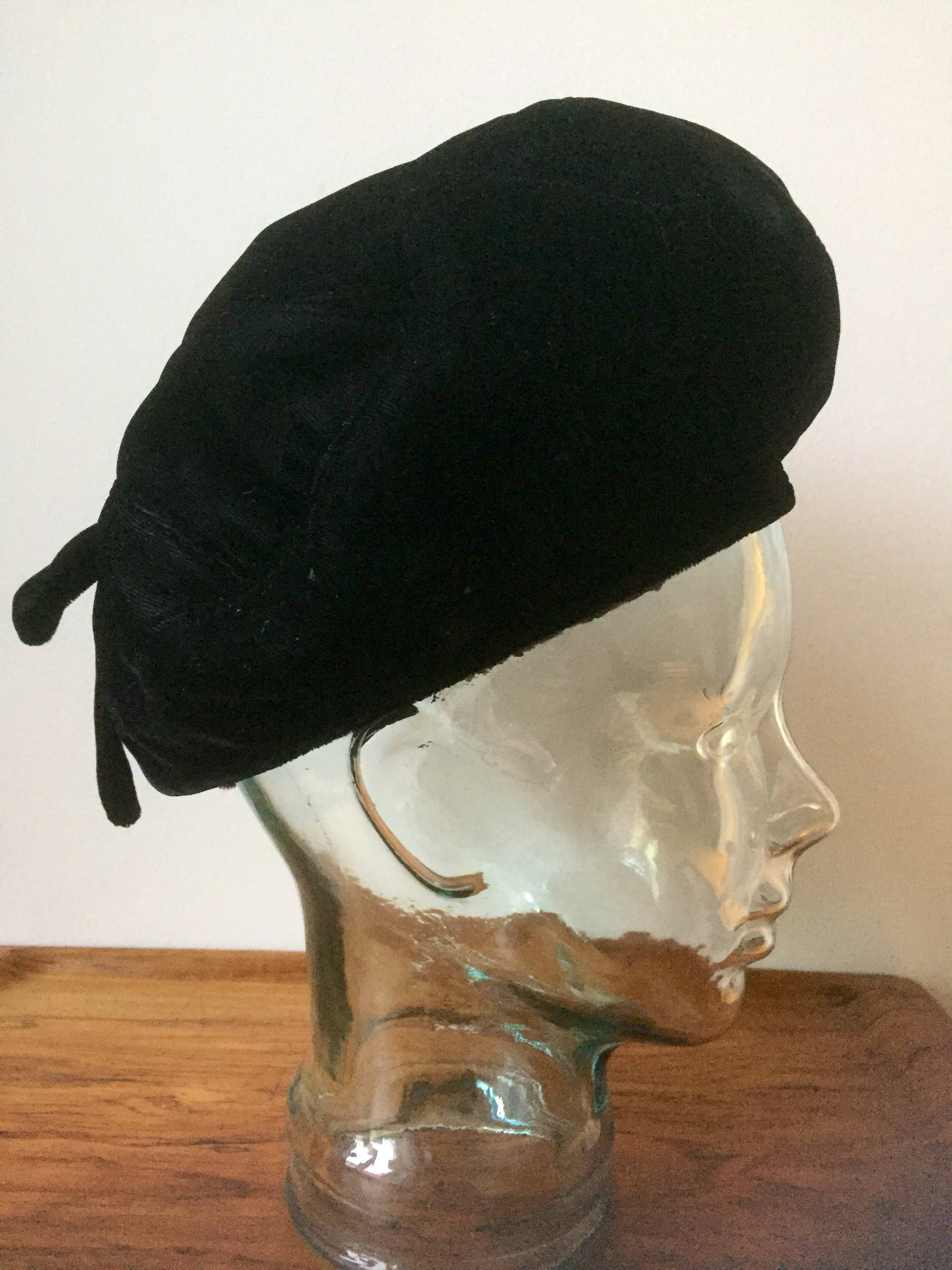 Vintage Swedish Hat Black Velvet Made in Sweden Cloche Style Etsy